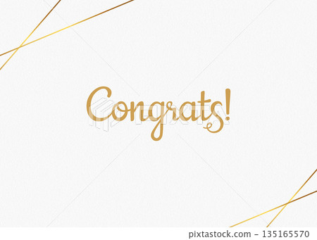Elegant Congratulations Card Design with Gold Script and Geometric Frame Elegant Congratulations Card Design with Gold Script and Geometric Frame 135165570