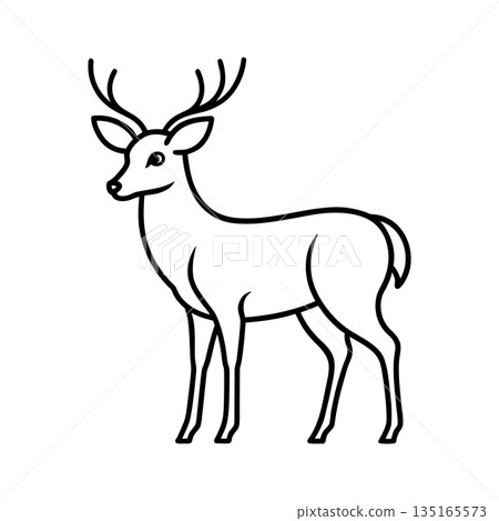 Elegant Deer Silhouette Illustration Vector Graphics for Design Projects Elegant Deer Silhouette Illustration Vector Graphics for Design Projects 135165573