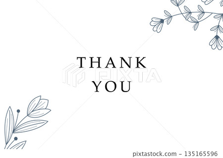 Elegant Thank You Card with Floral Accents for Special Occasions Elegant Thank You Card with Floral Accents for Special Occasions 135165596