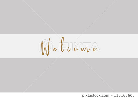 Modern minimalist welcome banner with soft colors and elegant script 135165603