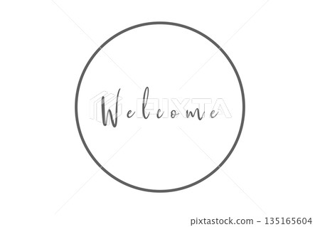 Minimalist Welcome Circle on White Background for Social Media Designs 135165604