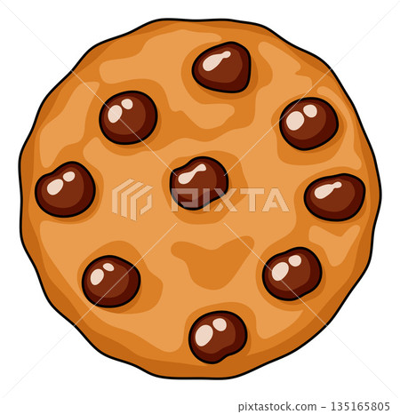 Chocolate Chip Cookie Sweet Food Illustration 135165805