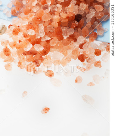 Rock salt on a white background 135166351