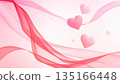 Valentine's Day background material with flying ribbons and hearts | Romantic and elegant 135166448