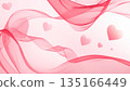 Valentine's Day background material with flying ribbons and hearts | Romantic and elegant 135166449