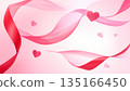 Valentine's Day background material with flying ribbons and hearts | Romantic and elegant 135166450