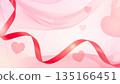 Valentine's Day background material with flying ribbons and hearts | Romantic and elegant 135166451
