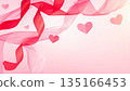 Valentine's Day background material with flying ribbons and hearts | Romantic and elegant 135166453