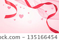Valentine's Day background material with flying ribbons and hearts | Romantic and elegant 135166454