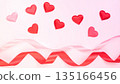 Valentine's Day background material with flying ribbons and hearts | Romantic and elegant 135166456