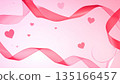 Valentine's Day background material with flying ribbons and hearts | Romantic and elegant 135166457
