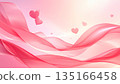 Valentine's Day background material with flying ribbons and hearts | Romantic and elegant 135166458