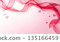 Valentine's Day background material with flying ribbons and hearts | Romantic and elegant 135166459