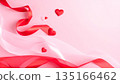 Valentine's Day background material with flying ribbons and hearts | Romantic and elegant 135166462
