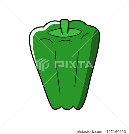 Simple green pepper illustration 135166650