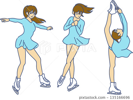 花式滑冰女孩插畫集 花式滑冰女孩插畫集 135166696