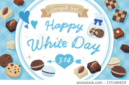 White Day Frame_Round Frame_Sweets_Horizontal White Day Frame_Round Frame_Sweets_Horizontal 135166829
