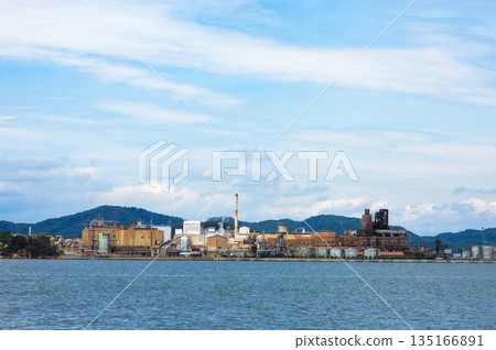 Scenery of the factory seen from the sea Scenery of the factory seen from the sea 135166891