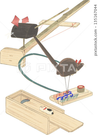Japanese folk toy: Mouse toy 135167044