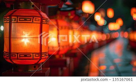 Japanese festivals and traditional atmosphere 135167061