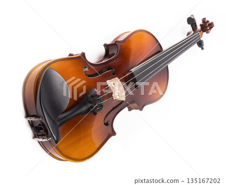 Violin on a white background Violin on a white background 135167202