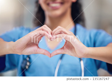 Happy woman, doctor and heart shape hands for love in healthcare or life insurance at the hospital. Female person or medical professional showing hand loving emoji, symbol or sign gesture at clinic Happy woman, doctor and heart shape hands for love in healthcare or life insurance at the hospital. Female person or medical professional showing hand loving emoji, symbol or sign gesture at clinic 135167247