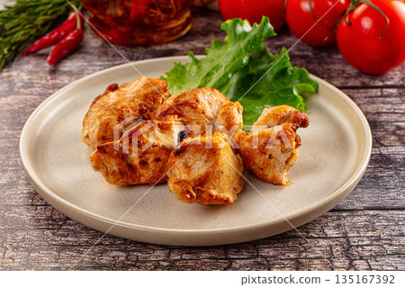 Grilled chicken meat kebab barbecue Grilled chicken meat kebab barbecue 135167392