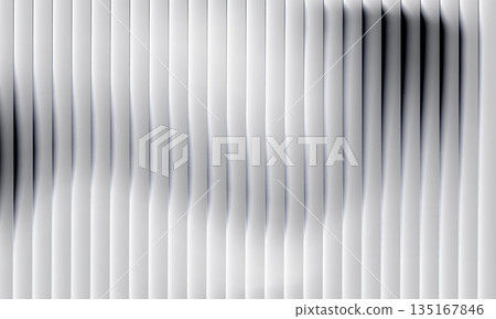 Vector gray ribbed abstract background with black shadows 135167846