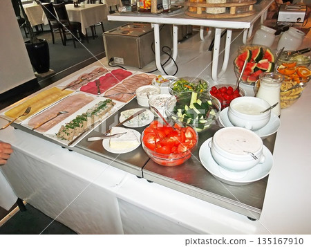 Hotel breakfast in Copenhagen, Denmark Hotel breakfast in Copenhagen, Denmark 135167910