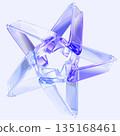 Glass 3d star icon with holographic gradient in outline style. Abstract supernova, stellar explosion, core collapses in space. Geometric burst of star formation, magic light flare. 3D illustration 135168461