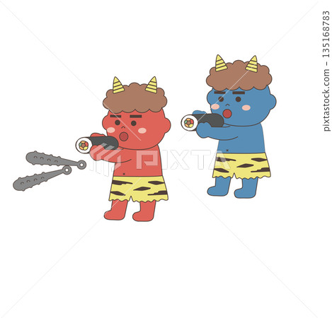 節分插圖素材：惡魔吞噬惠方卷 135168783