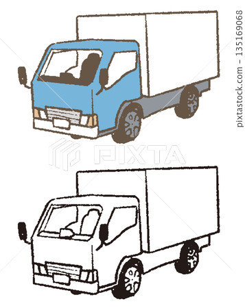 卡車的斜線插圖 卡車的斜線插圖 135169068