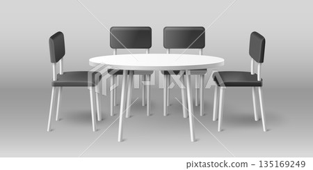 3D table and chairs mockup isolated on background 3D table and chairs mockup isolated on background 135169249