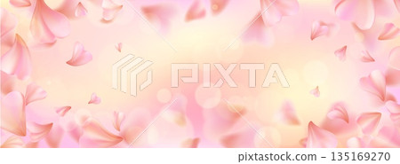Cherry blossom petals on bokeh background 135169270