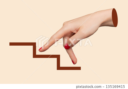 Upward success with progress step. Business growth path and financial achievement, modern strategy Upward success with progress step. Business growth path and financial achievement, modern strategy 135169415