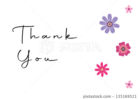 Thank You Message with Floral Decoration for Appreciation Notes 135169521