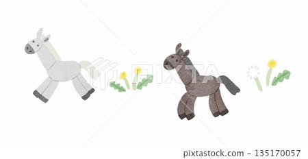 Illustration of two horses Illustration of two horses 135170057