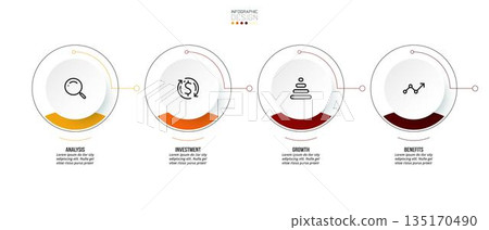 Timeline chart business infographic template. 135170490