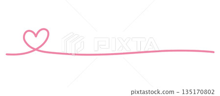 Simple heart hand-drawn line illustration pink Simple heart hand-drawn line illustration pink 135170802
