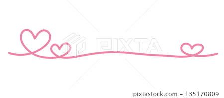 Simple heart hand-drawn line illustration pink Simple heart hand-drawn line illustration pink 135170809