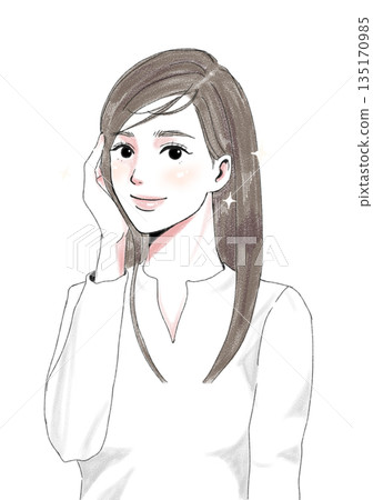 Illustration material: Beautiful skin, firm skin, beauty, women Illustration material: Beautiful skin, firm skin, beauty, women 135170985