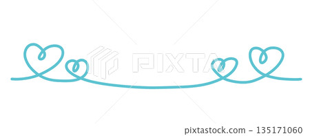 Simple heart hand-drawn line illustration light blue Simple heart hand-drawn line illustration light blue 135171060