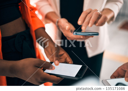 Phone screen, mockup and people hands typing for business communication, contact us and social media chat. Mobile app, networking and group of women for connection, collaboration and internet search Phone screen, mockup and people hands typing for business communication, contact us and social media chat. Mobile app, networking and group of women for connection, collaboration and internet search 135171086