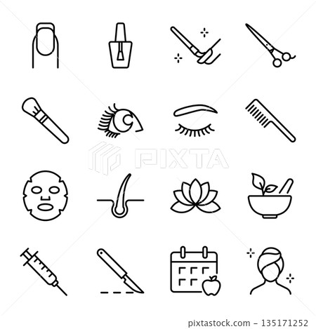 Simple icon set | Beauty, salon, cosmetic medicine 135171252