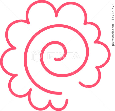 Red handwritten line flower circle vector illustration material Red handwritten line flower circle vector illustration material 135171478