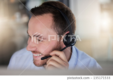 Call center, consulting and business with man in office for communication, customer service or help desk. Telemarketing, sales and advice with male employee for commitment, contact us and hotline Call center, consulting and business with man in office for communication, customer service or help desk. Telemarketing, sales and advice with male employee for commitment, contact us and hotline 135171533