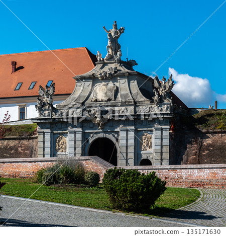 Ornate Baroque Third Gate of Alba Carolina Fortress Romania 135171630