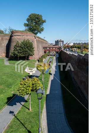 Historic Brick Defensive Walls and Bastions of Alba Carolina Citadel 135171632