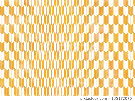 Yagasuri pattern background watercolor Japanese pattern yellow Yagasuri pattern background watercolor Japanese pattern yellow 135172070