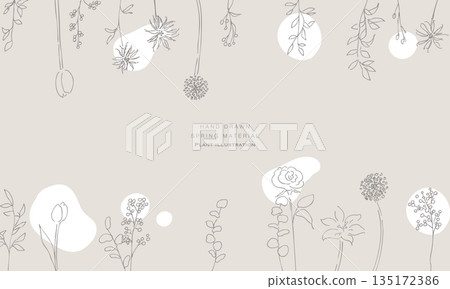 Hand drawn plant illustration. Botanical vector background illustration. Plant frame. Hand drawn plant illustration. Botanical vector background illustration. Plant frame. 135172386